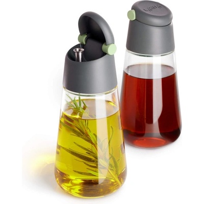 Lekue Комплект 2 бр бутилки за оцет и олио Lekue 1009486, 8x16 см, 400 мл, +4/+80°C, Стъкло, Зелен (1009486)