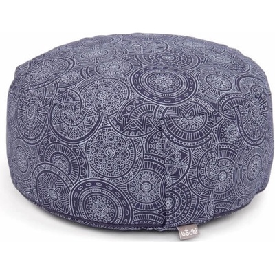 Bodhi Maharaja Rondo meditačný vankúš Mandala (tmavomodrý) 32 cm Kapok