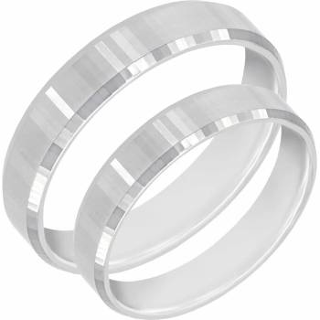 Eppi Zlaté svadobné obrúčky so skosenými hranami a netradičným povrchom Ruff RW40259