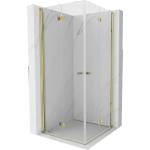 Mexen Mist-F Duo сгъваема душ кабина 90 x 90 см, прозрачно стъкло, златно покритие - 8A6-090L-090P-50-00 (8A6-090L-090P-50-00)