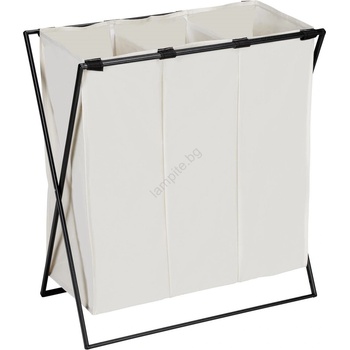 Wenko 71298800 - Кош за пране TRIO 69x76 см кремав/черен (WE0470)