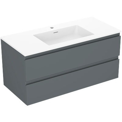 Mexen Orio баня шкаф 100 см с мивка Otis, 2 чекмеджета, графит мат/бял мат (91A10-10047-2-BFF66-W18M01)