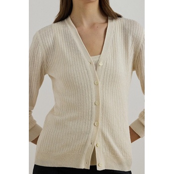 Ralph Lauren Ленена жилетка Lauren Ralph Lauren дамска в бежово от лека материя 200971350 (200971350)