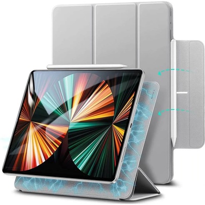 ESR Rebound Magnetic Case - магнитен полиуретанов калъф с поставка за iPad Pro 12.9 M1 (2021), iPad Pro 12.9 (2020), iPad Pro 12.9 (2018) (сребрист)