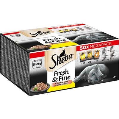 Sheba Fresh & Fine kuřecí drůbeží a krůtí 50 x 50 g