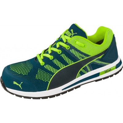 PUMA Elevate Knit Green Low S1P bezpečnostná obuv zelená, žltá