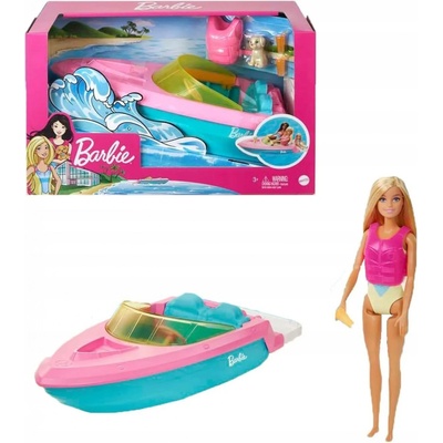 Barbie + motorový čln