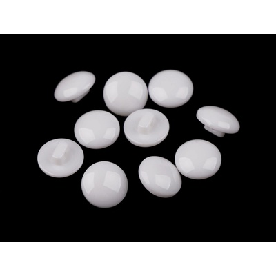 Pro Háčkování Knoflík kulatý s očkem 10 mm bílý