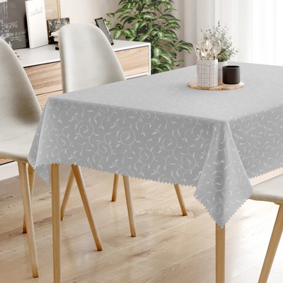 Goldea sváteční hranatý teflonový ubrus šedý s velkými ornamenty 120x160 cm