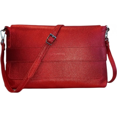 My Love bag kožená crossbody přes rameno metalíza červená