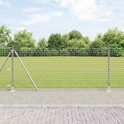 OMAXI Zahradní euro plot s betonovým základem 10 x 1 m Stříbrná 243386