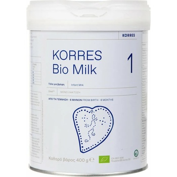 KORRES Сертифицирано - Био краве мляко за бебета от раждането до 6 месеца. Korres Baby Bio Milk No1 (0-6 m), 400g