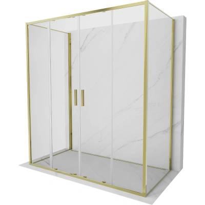Mexen Exo-3S тристенна плъзгаща се душ кабина 170 x 75 см, прозрачна, златна (8152-170-075-50-00-3S)