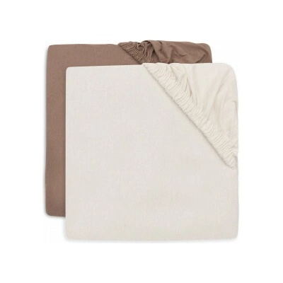 Jollein napínacia plachta 2 ks Milky Coffee/Ivory 60x120