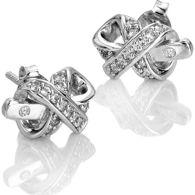 Hot Diamonds Stříbrné náušnice s diamantem a topazy Aurora DE858