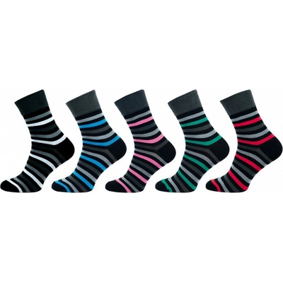 Novia dámské ponožky Lycra celoproužek balení 5 párů