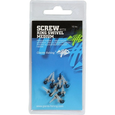 Giants Fishing Kolíček S Obratlíkom A Krúžkom Screw With Ring Swivel Medium 10ks