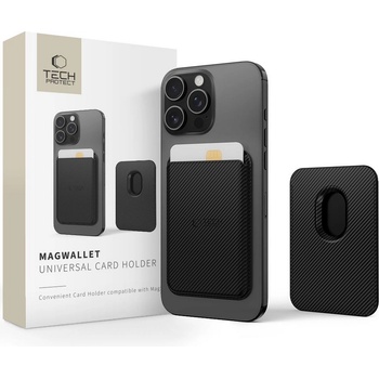 Tech-Protect Универсален магнитен картхолдър за телефон с MagSafe от Tech-Protect MagWallet - Carbon (5906302361847)