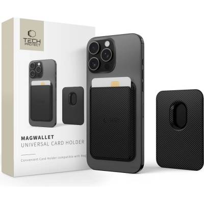 Tech-Protect Универсален магнитен картхолдър за телефон с MagSafe от Tech-Protect MagWallet - Carbon (5906302361847)