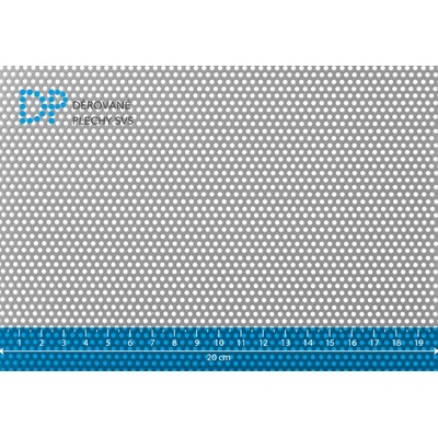 Děrovaný plech nerezový Rv 2-3,5 (tl. 1,50 x 1000 x 2000 mm), jakost 1.4301