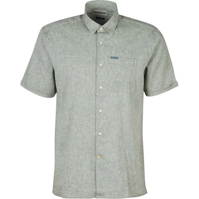 Barbour Nelson letná košeľa z ľanu a bavlny bleached olive
