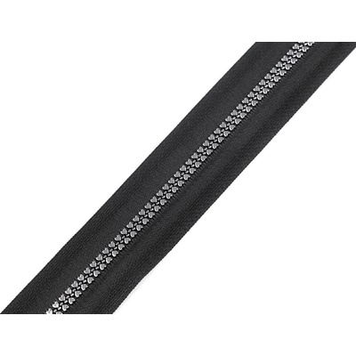 Stoklasa Zip kostěný No 5 designový metráž Balení: 1 m, Varianta: 2 černá stříbrná 2 černá stříbrná
