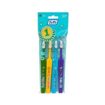 TePe Kids zubní kartáček Toothbrush Extra Soft 4 ks