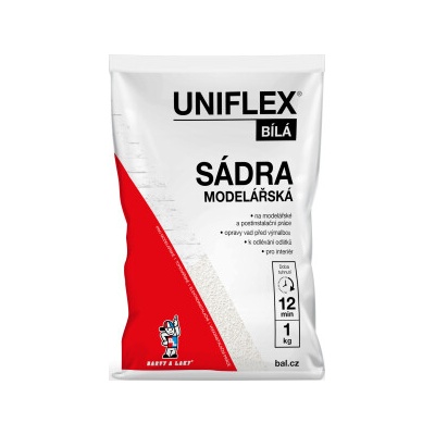 Uniflex sádra bílá, modelářská, 1 kg