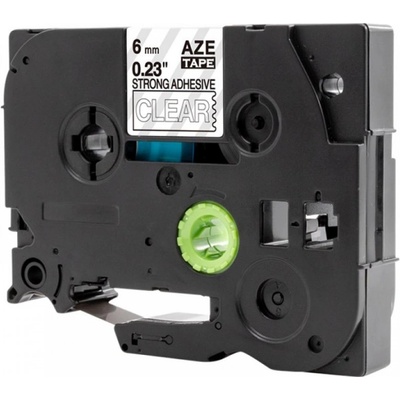 Compatible Съвместима лента с Brother TZ-S115 / TZe-S115, 6mm x 8m, екстра лепило бял печат / прозрачен субстрат (TZe-S115)