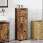 vidaXL Шкаф за баня Старо дърво 30, 5 x 30 x 101 см Инженерна дървесина (888745)