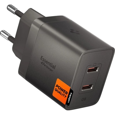 Spigen EE472EU-GAN ESSENTIAL мрежово зарядно с 2 порта 47W, gunmetal