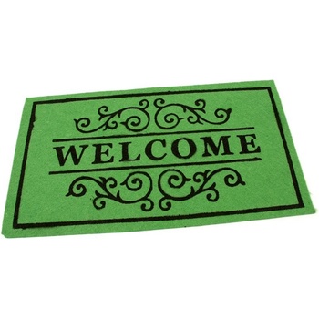 FLOMA Welcome Deco zelená textilná čistiace vnútorné vstupná rohož 33 cm x 58 cm x 0,3 cm