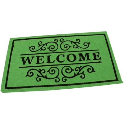 FLOMA Welcome Deco zelená textilná čistiace vnútorné vstupná rohož 33 cm x 58 cm x 0,3 cm