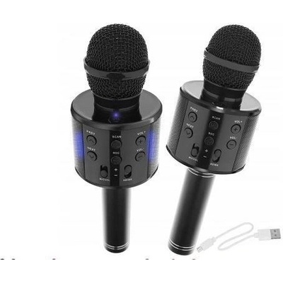 Karaoke Bluetooth reproduktor 5 W 2x bezdrátový mikrofon bílý