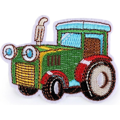 Nažehlovačka traktor, jeřáb, auto, bagr, hasiči Varianta: 2 zelená traktor, Balení: 10 ks