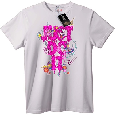 NOONEBRAND Тениска весел рожден ден с블ясък - 2XL, White