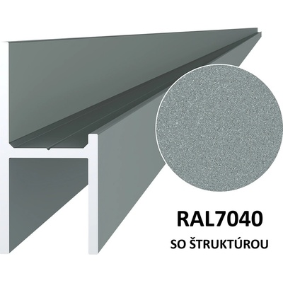 KVN ALUMINIUM Hliníkový UT profil 20,5 x 44 x 6000 mm, štruktúra RAL 7040