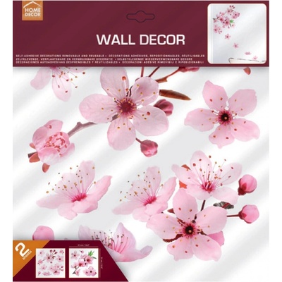 Crearreda Samolepicí dekorace WA M Cherry Blossom 54327 Kvetoucí třešňová větev 2 archy 31x31 cm – Sleviste.cz
