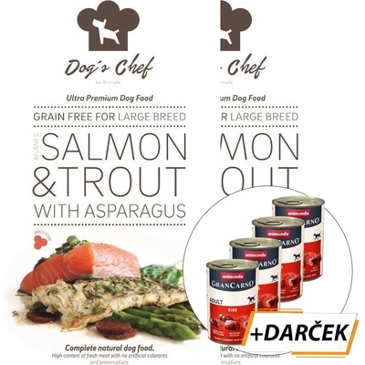 Dog´s Chef Atlantic Salmon & Trout with Asparagus Large Breed 2 x 12 kg