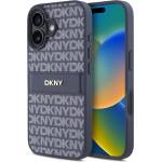 DKNY Калъф DKNY PU Leather Repeat Pattern Tonal Stripe Case за iPhone 16, син