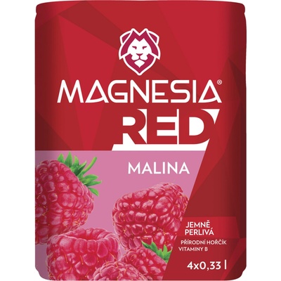 Magnesia Red ochucená minerální voda Malina 4 x 0,33 l