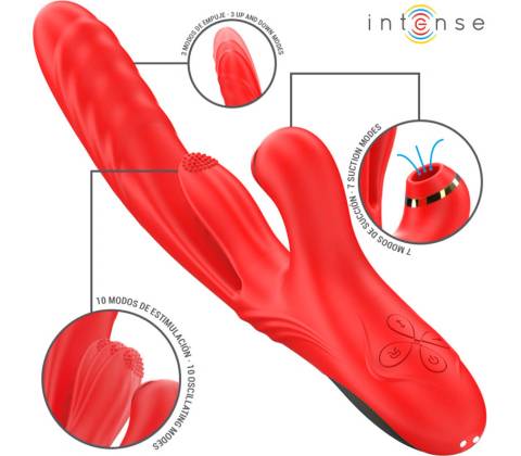 Intense Karol Multifunction Vibrator Thrust & Stimulation & Suction Red
