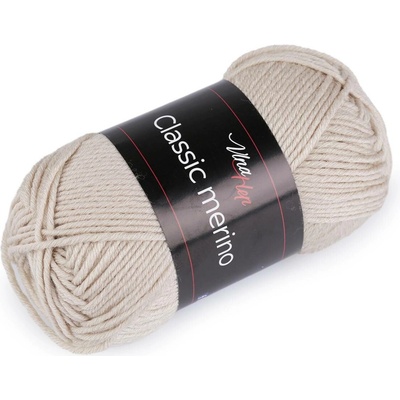 Pletací příze Classic Merino 50 g Varianta: 4 (61020) béžová světlá, Balení: 1 ks 57773/147180/265603