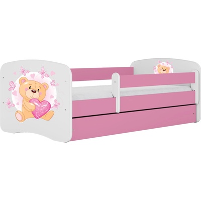 Kocot kids Babydreams macko s motýlikmi ružová se šuplíkys matrací