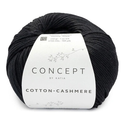 COTTON-CASHMERE Katia Farby COTTON-CASHMERE: 89 čierna