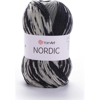 Yarn Art příze Nordic 650 antracit, šedá a krémová