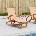 vidaXL Сгъваем и reclining шезлонг 2 pcs Бежово Солидно акациево дърво (3415404)