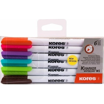 Kores Popisovač na biele a flipchartové tabule K-Marker W1 1-3 mm, 6 farieb
