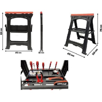 Kraft&Dele Работни козове + рафт за инструменти 2 бр. 170 кг/бр. kd506 (kd506)