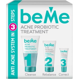 beMe Комплект - Почистващ гел, хидратиращ крем и коректор, 150 + 50 + 15 ml